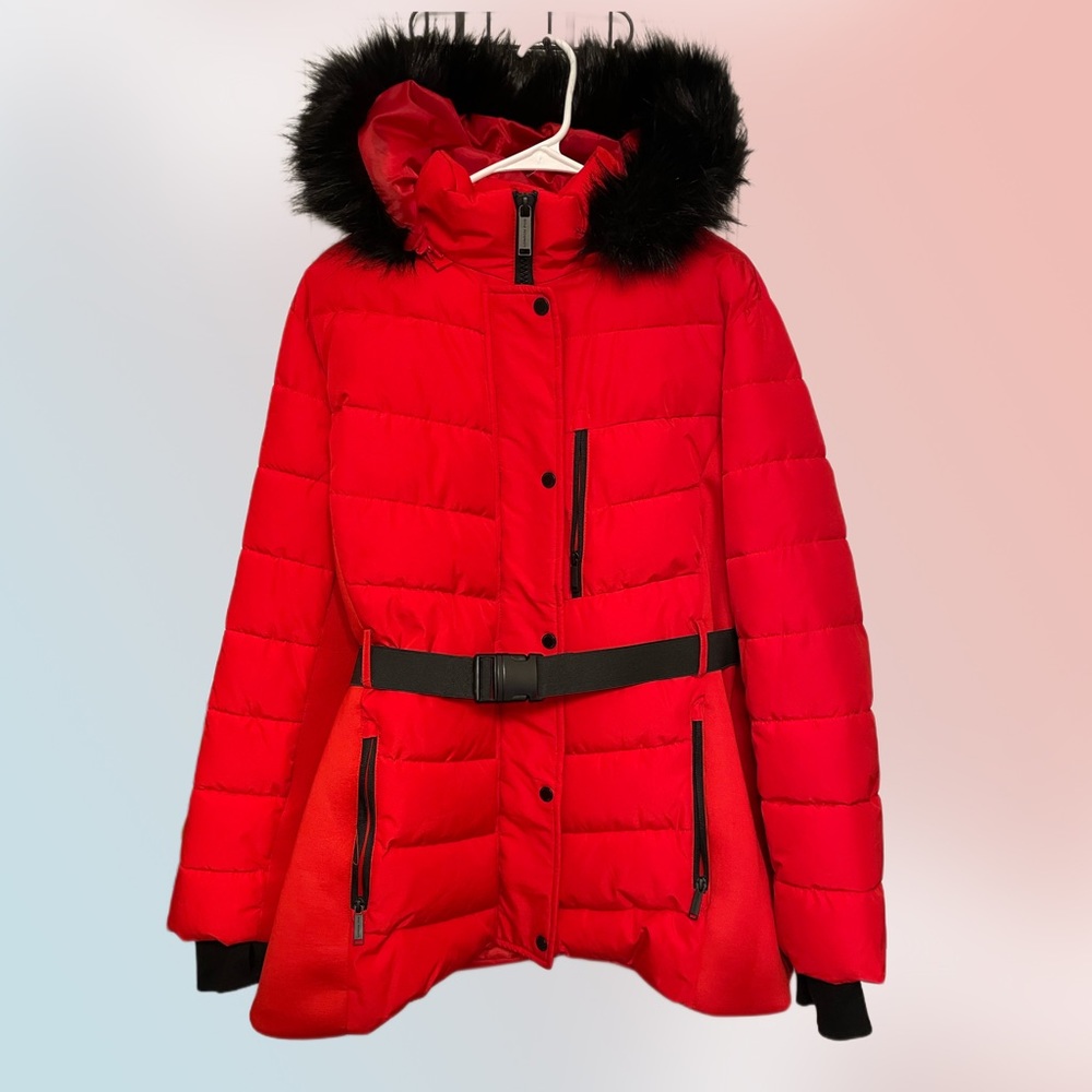 London Fog Puff/faux fur coat